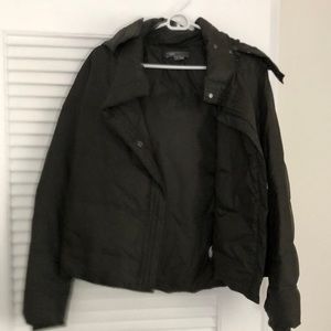 Green Vince puffer with fur hood